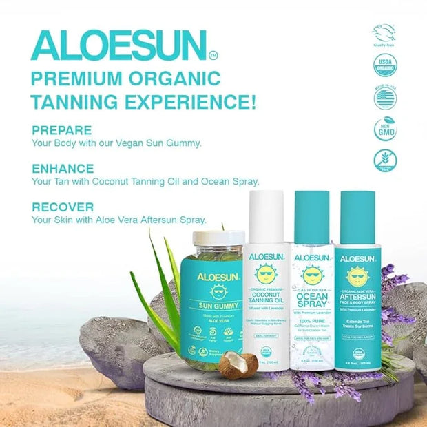 After Sun Face and Body Spray | Organic Aloe Vera Gel with Pure Lavender Essential Oil | Sunburn Relief Natural Aftersun S...