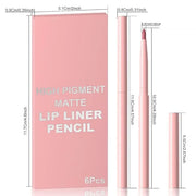 evpct 6Pcs Retractable Lip Liner Pencils Set Pack for Shaping & Sculpting Lips, Ruby Mauve Red Rose Nude Pink Plum Purple ...