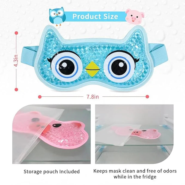 2PCS Adorable Cooling Eye Mask Gel Eye Mask, Reusable Hot Cold Therapy Cold Eye mask for Post Surgery, Puffiness, Dark Cir...