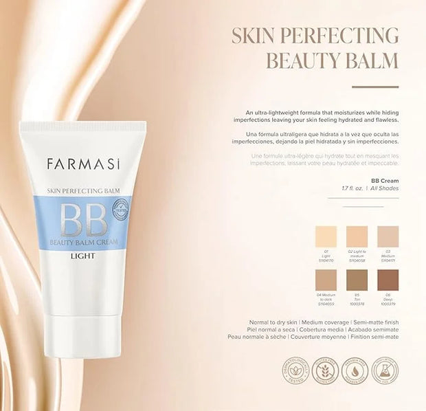 FARMASi Make Up BB Cream Beauty Balm, Full-Coverage Foundation, Concealer, Moisturizer BB Cream for All Skin Types, 1.7 fl...