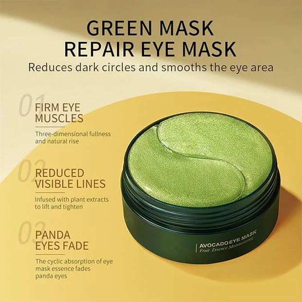 Aloe Vera Under Eye Mask, Avocado Under Eye Patches, 120 Pcs Moisturizing and Improving Eye Skin Dryness, Nourishing Eye C...
