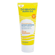Seaweed Bath Co. Active Defense SPF 50 Sport Broad Spectrum Hybrid Sunscreen Cream, 3.4 Ounce, Sustainably Harvested Seawe...