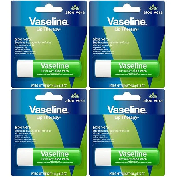 Vaseline Lip Therapy Care Aloe Fresh, Fast-Acting Nourishment, Ideal for Chapped, Dry, Cracked, or Damaged Lips, Lip Balm,...