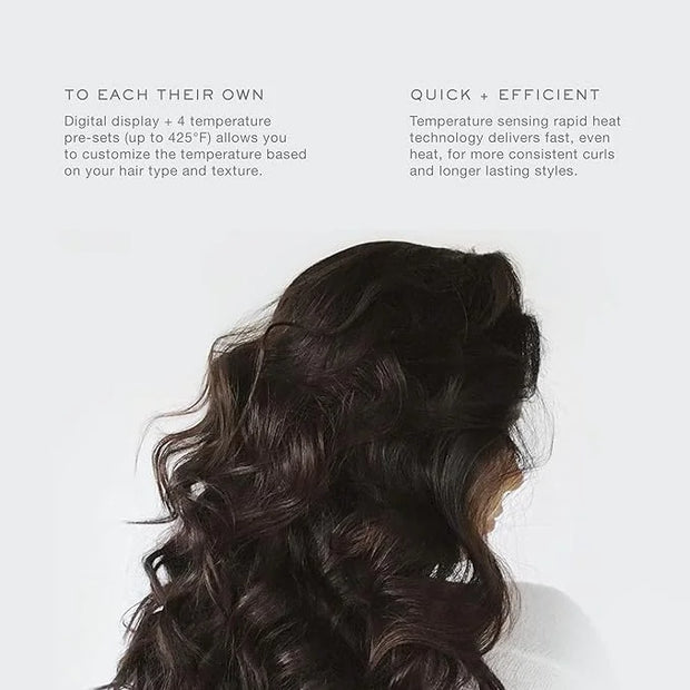 Kristin Ess Hair 1 1/4 Inch Rotating Curling Iron Pivot Wand for Beach Waves - Dual Voltage + Auto Shut Off - Long Barrel ...