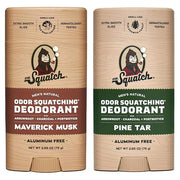 Dr. Squatch Natural Deodorant for Men - Odor-Squatching Aluminum Free - Maverick Musk & Pine Tar (2.65 oz, 2-Pack) - Produ...