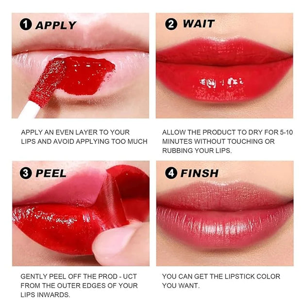 6 Colors Peel Off Matte Lip Tint, Long Lasting Natural Peel Off Tattoo Lip Liner Stain, Waterproof Smudge Proof Non-Stick ...