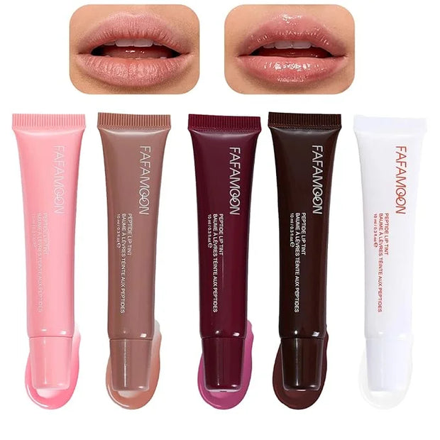 Petansy 5 Colors Hydrating Lip Gloss, Shiny Jelly Lip Plumping Lip Balms, Long Lasting Nourishing Non-sticky Fresh Clear S...