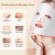 Hotodeal LED Face Mask Light Therapy,7 Colors Light Therapy for Skin Rejuvenation Anti-aging Beauty Red Light Therapy,Sili...