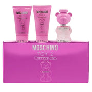 MOSCHINO Toy 2 Bubble Gum 3-Piece Set for Women, (0.17 Oz Eau De Toilette Splash + 0.8 Oz Bath Shower Gel + 0.8 Oz Body Lo...