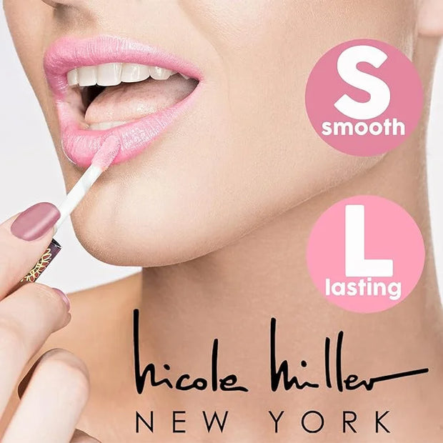 Nicole Miller Lip Gloss Collection Shimmery Glosses for Women and Girls Long Lasting Color Set with Rich Varied Colors, Pi...