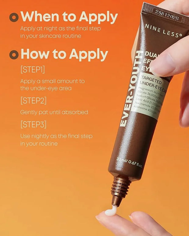 Ever-Youth Dual Effect Eye Cream Korean Skincare Instant Lifting Technology for Firm Eyes with Niacinamide Adenosine Hyalu...