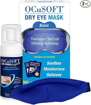 OCuSOFT Lid Scrub Foaming Cleanser & Dry Eye Mask Bundle - Eyelid & Eyelash Cleanser & Reusable Warm Compress Bundle - Soo...