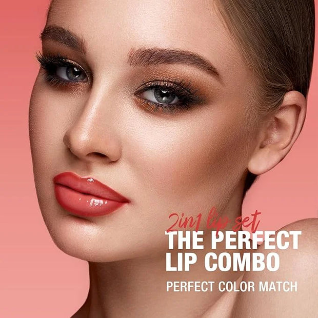 LANGMANNI 6 Matte Lip Liner With 6 Nourishing Lip Oil Lip Gloss Set, Long-Lasting And Hydrating 2 IN 1 Makeup Set, Beauty ...