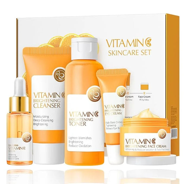 Vitamin C Skin Care Set, Girls Skincare Gift Set With Cleanser, Toner, Face Serum, Face & Eye Cream, Skin Care For Teens 1...