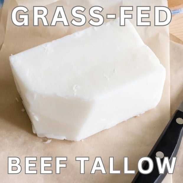 Beef Tallow for Skin Care, Face, Hands - Natural Moisturizer - Whipped - Organic Grass-Fed Beef Fat - Vitamins A, D, E, K ...