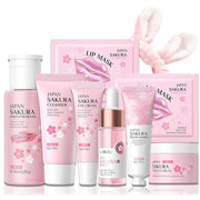 9 In 1 Japan Sakura Skin Care Set, Skincare Set For Women, Face Care Set For Women With Makeup Remover,Cleanser,Eye Cream,...