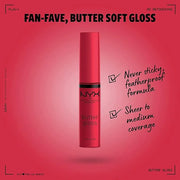 NYX PROFESSIONAL MAKEUP Butter Gloss, Non-Sticky Lip Gloss - Red Velvet (Deep Red) - Product Image