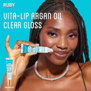 Ruby Kisses Broadway Vita-Lip Clear Lip Gloss (Argan Oil 6 Pack), Ultra-Hydrating & Soothing Formula with Multi-Vitamin Oi...