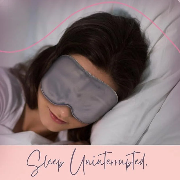 CELESTIAL SILK 100% Silk Sleep Mask for Women with Silk Covered Elastic Strap, Eye Mask for Sleeping (One Size, Charcoal G...