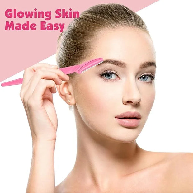100 Pcs Eyebrow and Face Razors for Women and Men, Multi-Color Hair Trimmers with Protective Covers, Safe and Newbie-Frien...