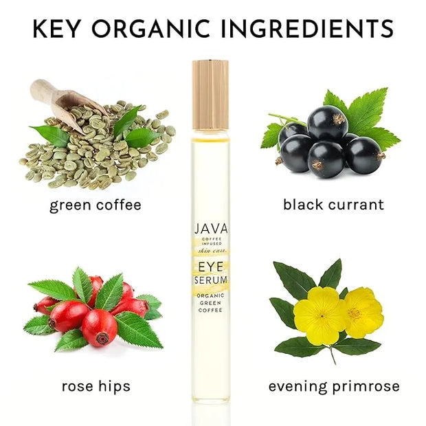 Antioxidant Rich Caffeine Eye Illuminating Serum, Organic Plant-Based Ingredients, Light Delicate Formula Quickly Absorbs ...