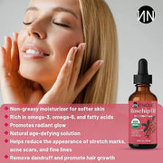Rosehip Seed Oil Organic 1oz, USDA Certified, 100% Pure Rosehip Oil for Face, Hair & Skin. Cold Pressed Natural Moisturize...