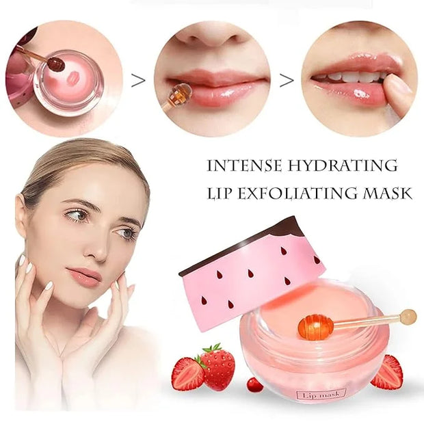 Bee Lip Balm Honey Pot, Strawberry