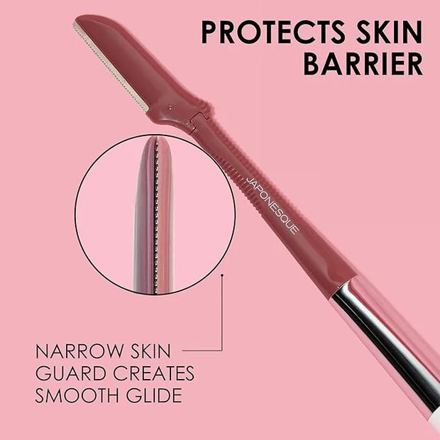 JAPONESQUE Dermaplaner and Cooling Eye Roller - Dual Ended Dermaplaning Facial Razor with Soothing Roller Ball Massager- T...