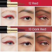 Kaely 2Pcs Red Dark Red Gel Eyeliner Pencil Set,Waterproof Color Colored Eye Liner Crayon,Cat Eye Stencil Gothic Halloween...