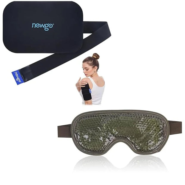 NEWGO Bundle of Gel Cold Eye Mask + Multipurpose Gel Cold Pack - Product Image