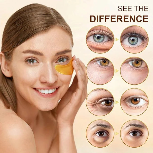 10Pairs 20Pcs 24K Gold Under Eye Patches, Collagen Eye Masks for Dark Circles and Puffiness, Reduce Wrinkles and Puffy Eye...
