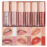 MAEPEOR Moisturizing Lipgloss Set 6PCS Smooth Hydrating Lip Gloss Neutral Nude Nourishing Glossy Lipgloss for Women and Gi...