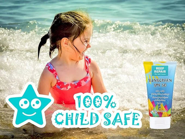 Reef Safe Sunscreen SPF 50 (2 Pack) - Natural, Travel Size, Water Resistant, Moisturizing, Broad Spectrum UVA/UVB Coral Fr...