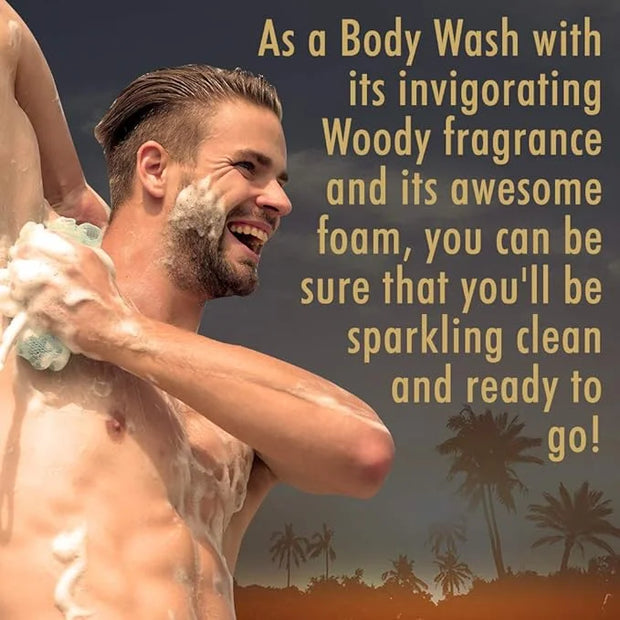 Woody's Hair and Body Wash for Men – 2-in-1 Sulfate-Free Cleanser & Body Wash, Deep Cleansing, Hydrating, Fresh Scent, 10 ...