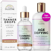 Face Self Tanner Drops with Revitalizing Cream, Self Tanning Drops for Face, Face Tanner Bronzing Drops, Face Tanning Drop...