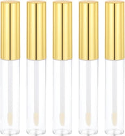 5 Pcs Empty Lip Gloss Tubes, Clear Plastic Gloss Container with Wand Refillable Lip Balm Bottle 10ml Lip Gloss Container f...