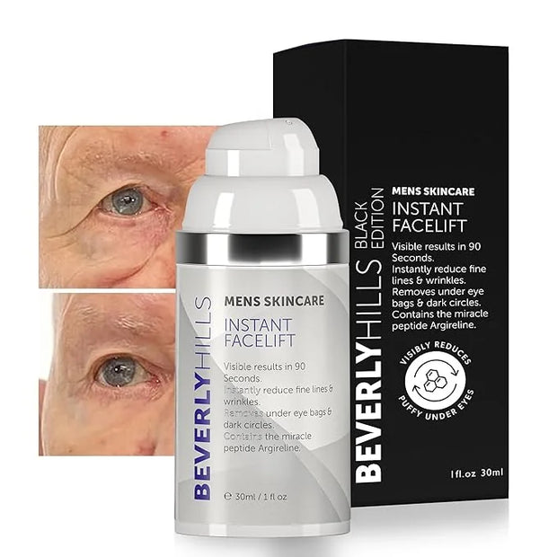 Beverly Hills Instant Facelift Anti Aging Eye Serum Treatment & Mens Instant Facelift Bundle with Discount - For Dark Circ...
