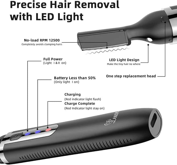 Eyebrow Trimmer and Facial Hair Remover, Rechargeable Hair Removal Women's Electric Shaver Razor for Peach Fuzz Chin Cheek...