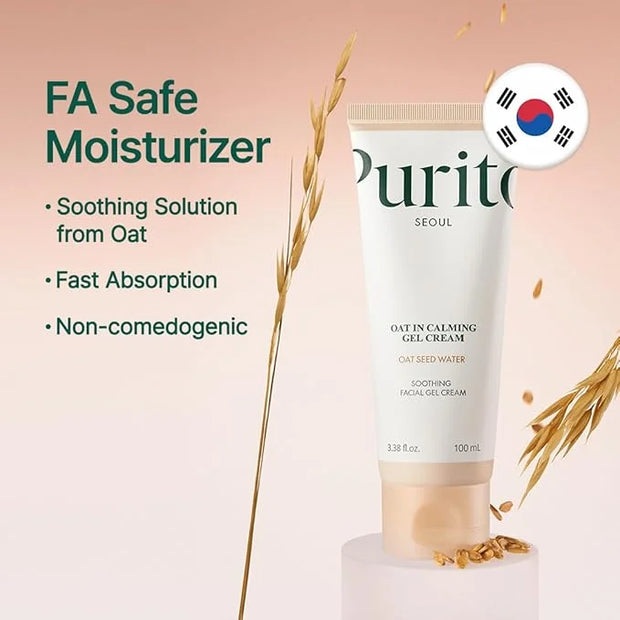 PURITO Oat In Calming Gel Cream, Oat Seed Water for Hydration & Soothing, Lightweight, Non-Sticky Moisturizer for Sensitiv...