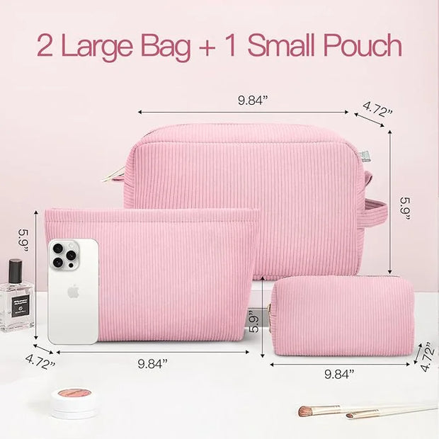 3 pieces makeup bag cosmetic