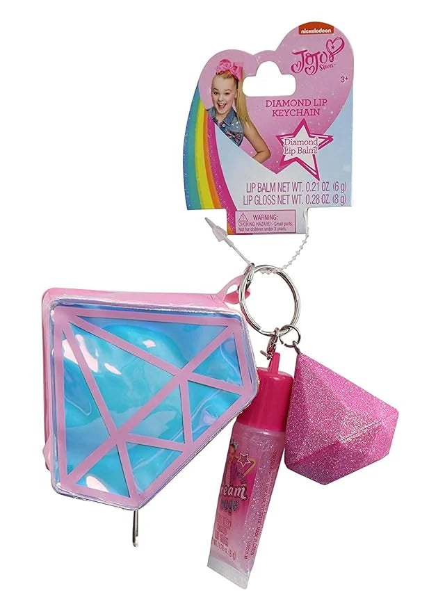 JoJo Siwa Diamond Lip Keychain Gloss, Balm and Coin Purse (Multicolor, 2 Pack) - Product Image