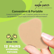 UV Protection Golf Patch (Beige, 12 PCS)- Hydrating Sunscreen Gel Facial Patches for Outdoor Activities, Skin Care Sunbloc...