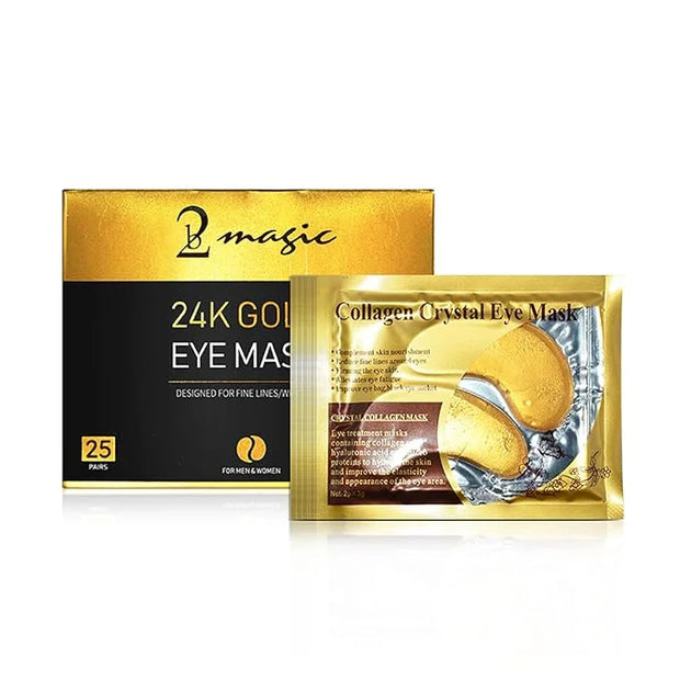 Under Eye Patches 25 Pairs, Golden Eye Mask with Amino Acid & Collagen for Puffy Eyes, Dark Circles,Bags and Wrinkles with...