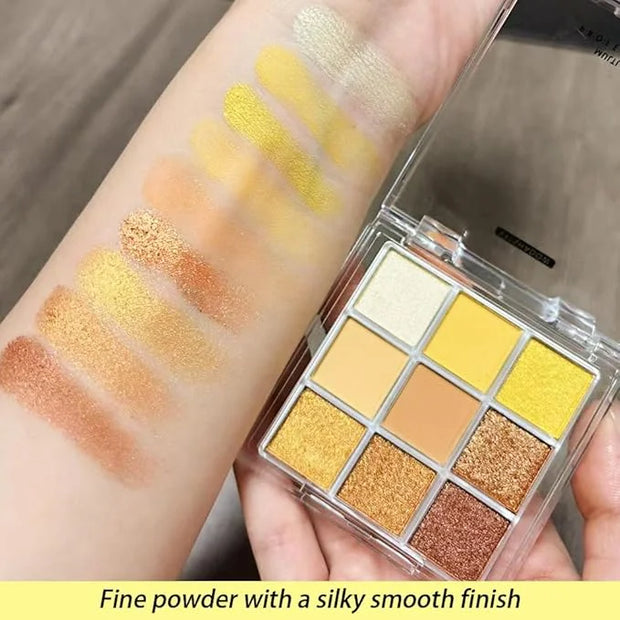 Gold Yellow Brown Smokey Goth Eyeshadow Palette Makeup,Highly Pigmented Natural Powder Eye Shadow Palette Long Lasting Nat...