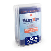 CoreTex Sun X 50 SPF Individual Sunscreen Packets Travel Size (10ct. with Carrying Case) - Free of Parabens, Oxybenzone, O...