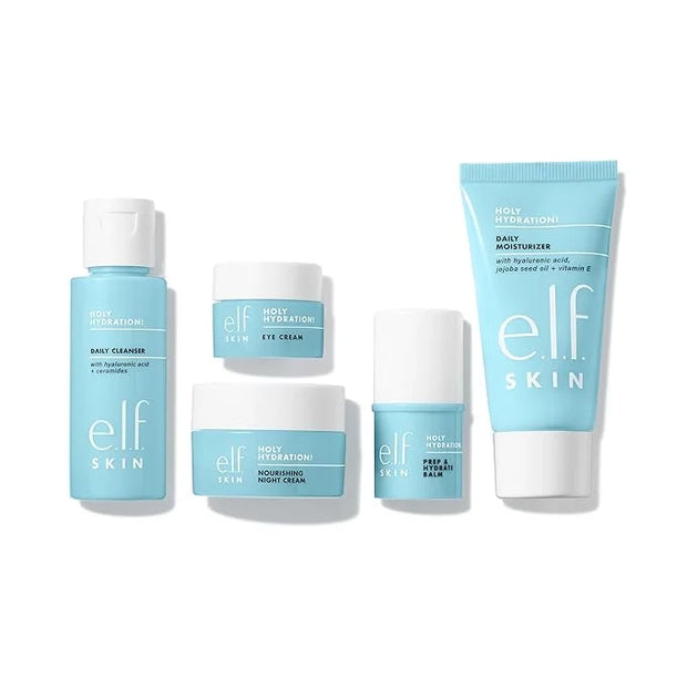 e.l.f. SKIN Holy Hydration! Jet Set Hydration Kit, Travel Friendly Hydrating Skincare Set, Face Cleanser, Balm, Moisturize...