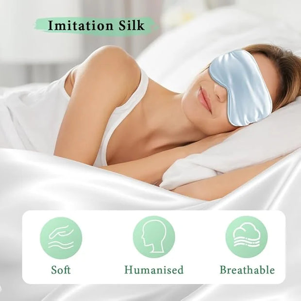 Cooling Eye Mask and Silky Sleep Mask 4 Packs for Man Women for Sleeping Frozen Ice Eye Mask Cold Warm Compress Puffiness ...
