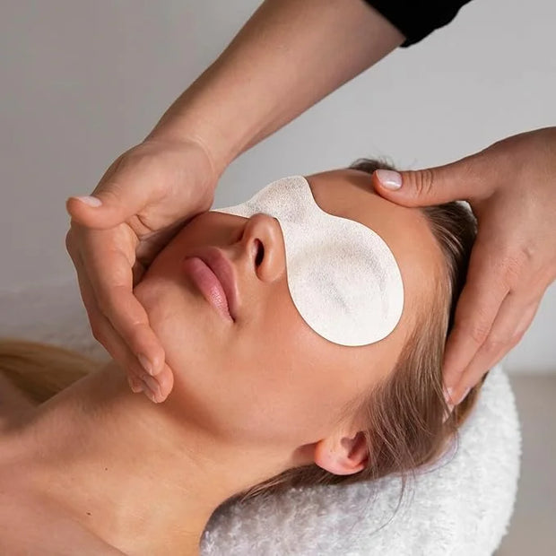 100 Pcs Disposable Non Woven Eye Care, Non Woven Eyes Covers for EyeCare, Disposable Eye Mask Cotton Spa Eyes Pads for Fac...