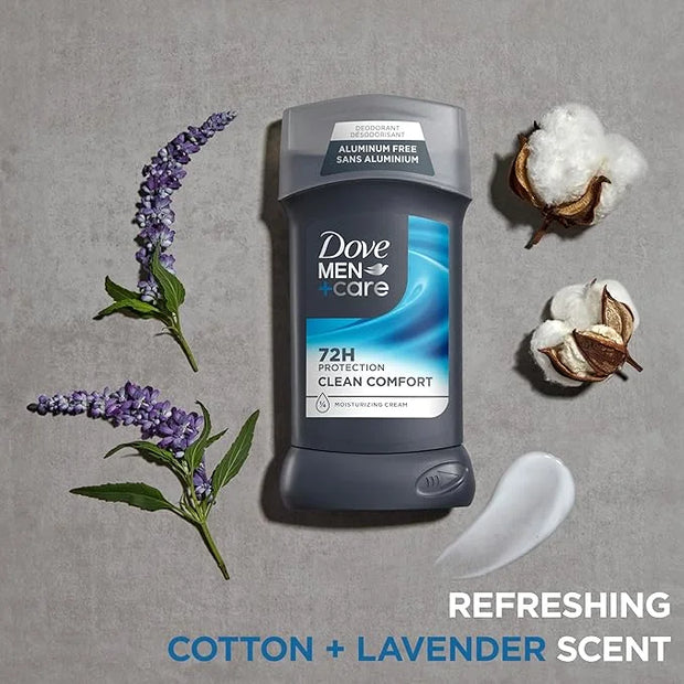 Dove Men+Care Deodorant Stick for Men Clean Comfort Pack of 2 Aluminum Free 72-Hour Odor Protection Mens Deodorant with 1/...