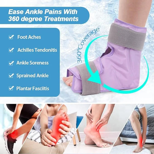 NEWGO Bundle of Cooling Eye Mask and Foot Ice Pack Purple - Product Image